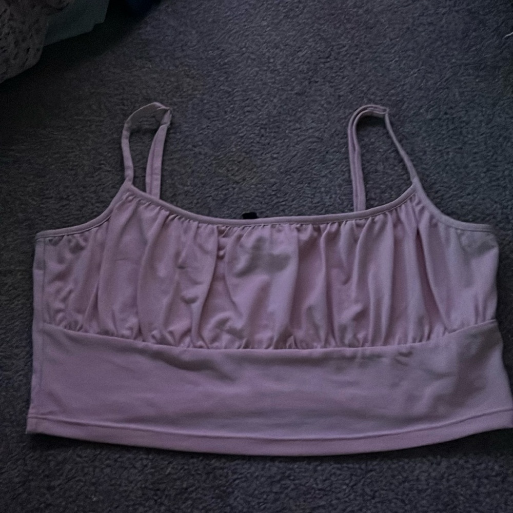 H&M divided blush pink crop top